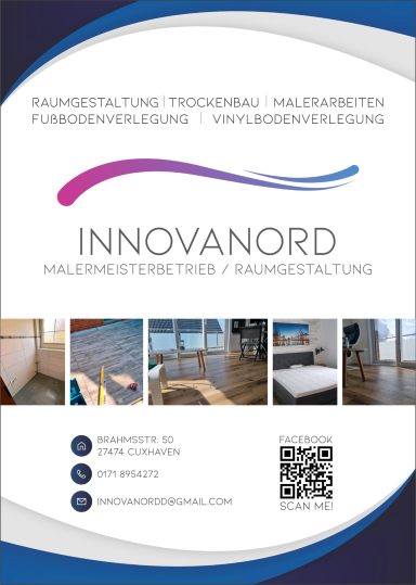Logo von Innovanord, mit Dienstleistungen in Raumgestaltung und Bodenbelägen.